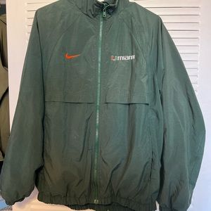 Vintage 90s Nike x University Miami windbreaker Jacket Green size S